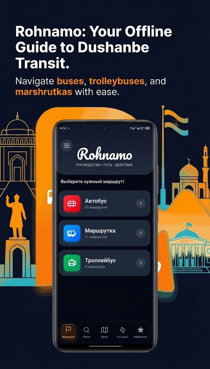 Справочник транспорта Душанбе - Rohnamo